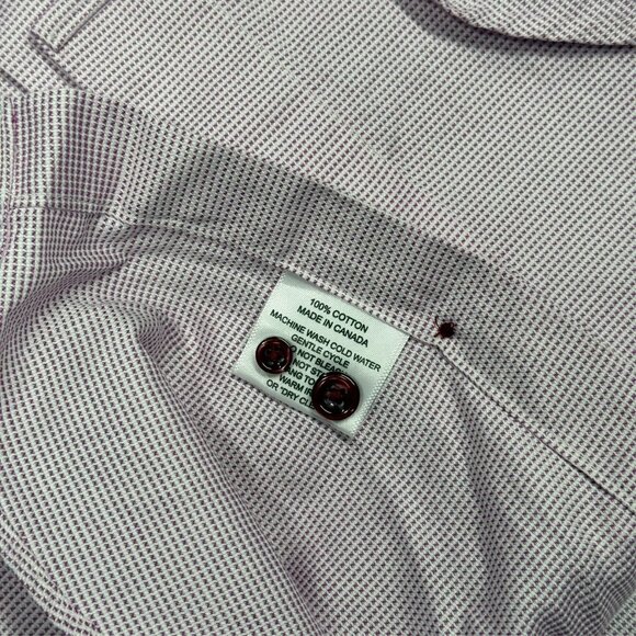 Harry Rosen Signature Dress Shirt Slim Fit Textured Cotton Long Sleeve 15 Small - Picture 8 of 9
